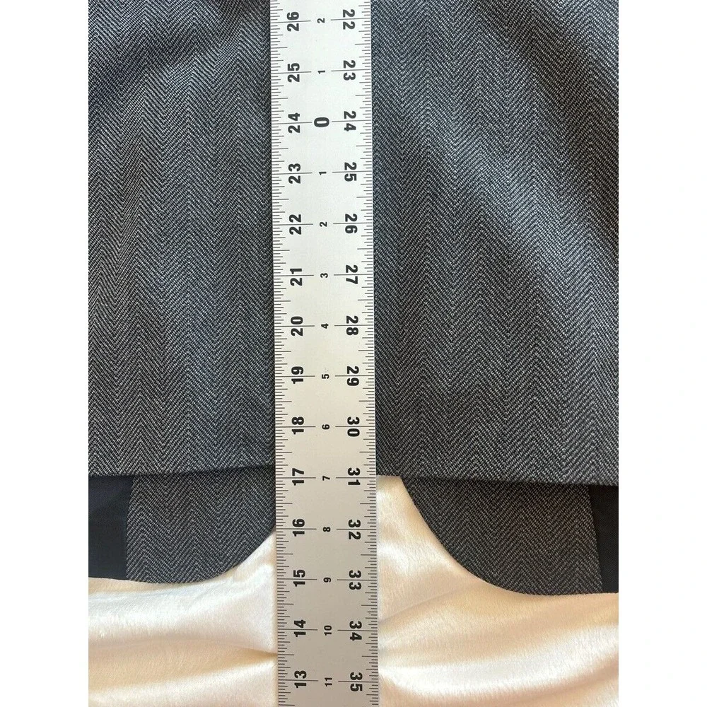 gray herringbone Croft & Barrow blazer‎ jacket sport suit coat two button 46 R